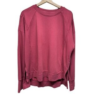 Sweaty Betty After Class Crop Sweatshirt Size XL Pink Pullover‎ Crew Neck